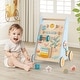 preview thumbnail 2 of 8, Gymax Wooden Baby Walker Sit to Stand Walker w/ Wheels Push & Pull