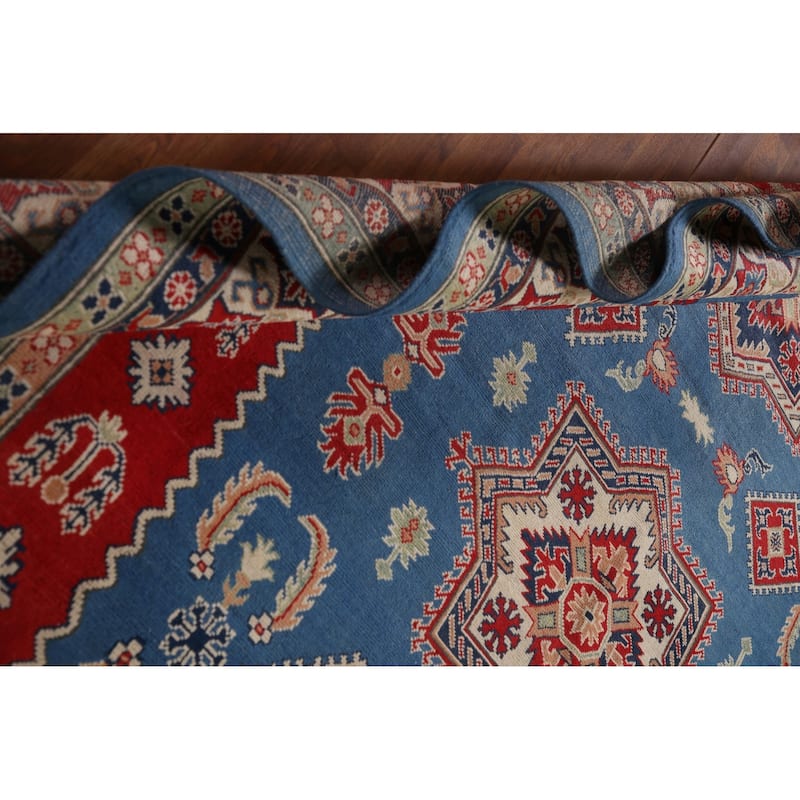 Blue Kazak Oriental Area Rug Wool Carpet - 8'2" x 11'9"