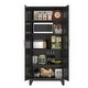preview thumbnail 16 of 16, Anmytek 71" Tall Metal Storage Cabinet with 2 Doors and Adjustable Shelves Black for Bedroom Living Room Kitchen