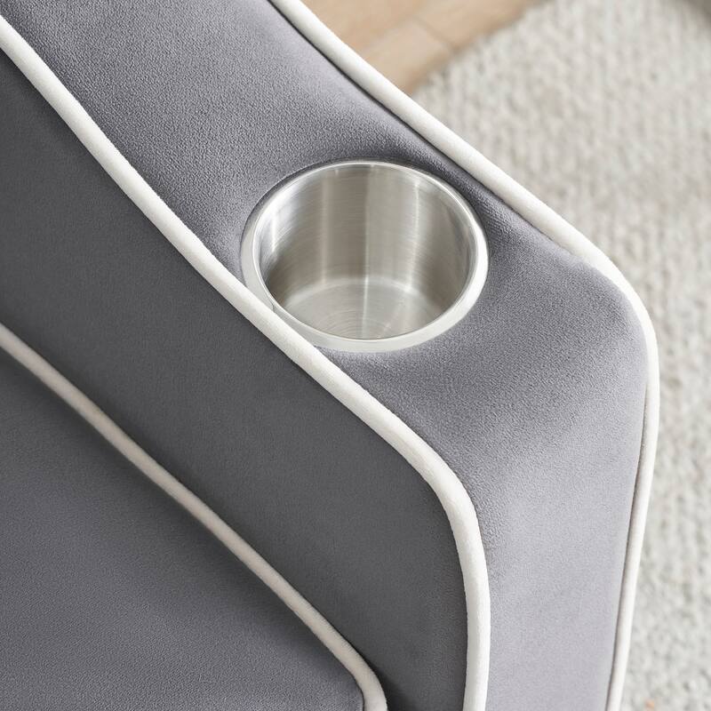 Versatile Foldable Sofa Bed In 3 Lengths, Velvet Pull-out Bed, Adjustable Back, USB Port And Ashtray And Swivel Phone Stand
