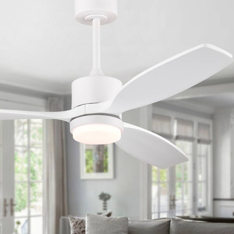 Yerma 52-inch Solid Wood and Metal Lighted Ceiling Fan with LED Lighting