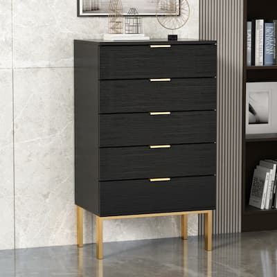 5-drawer Storage Chest Bedroom Nightstand Gadgets Cabinet