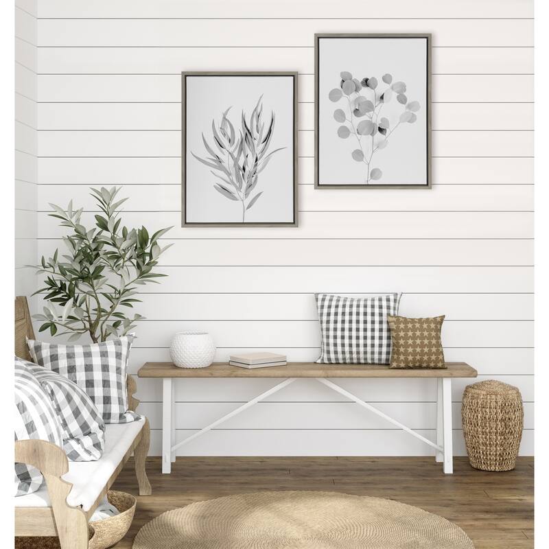 Kate and Laurel Sylvie Botanical 1 2 Canvas by Creative Bunch Studio
