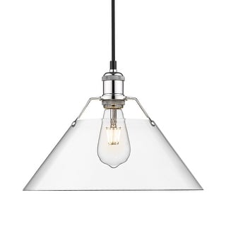 Yep by Golden Lighting Orwell 1-light 14in Pendant in Chrome and Clear Glass - Silver