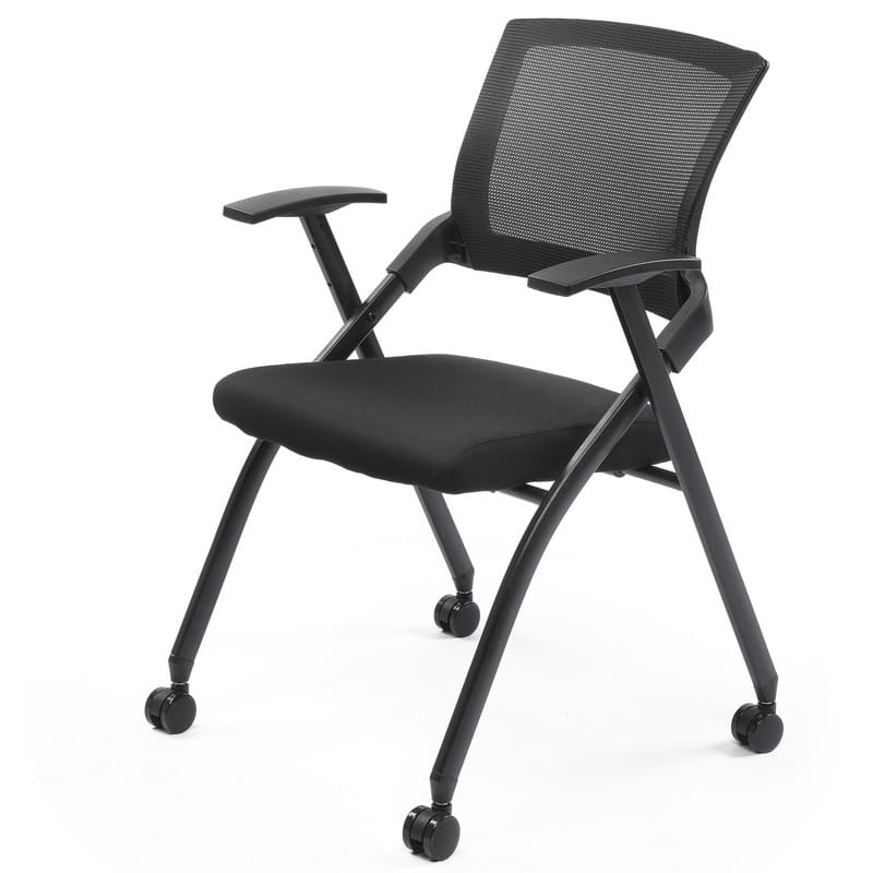 Stackable Conference Room Chair with Wheels, Folding Office Chair with Rebound Back