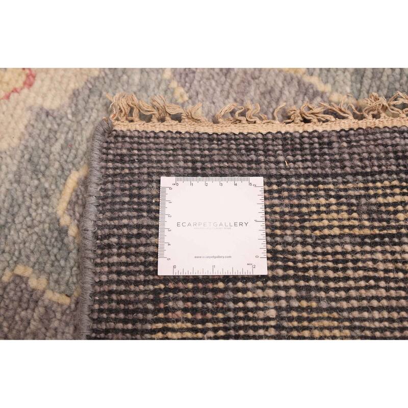 ECARPETGALLERY Hand-knotted Modern Oushak Dark Grey Wool Rug - 7'10 x 9'11