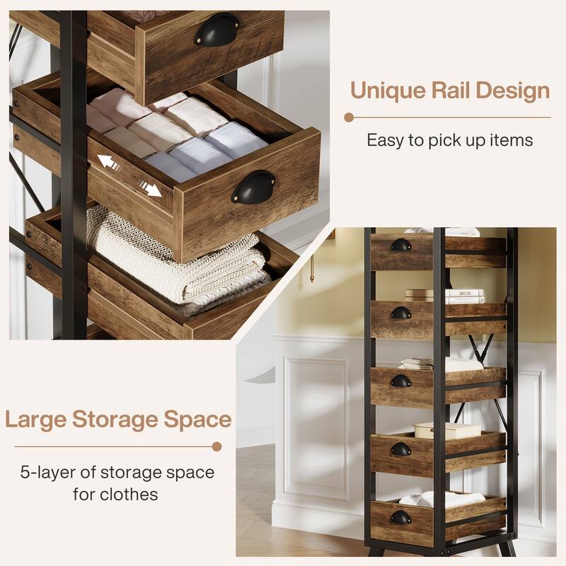 5-Drawer Chest with Metal Knobs