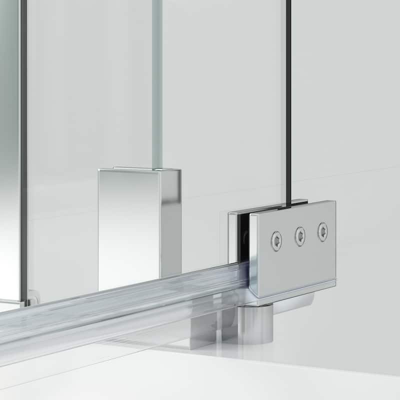 Seawin Flex X Duo Pivot Glass Shower Door and Inline Panel 57 - 60 in. W x 72 in. H 3/8 in. (10 mm) Thick Clear Tempered Glass