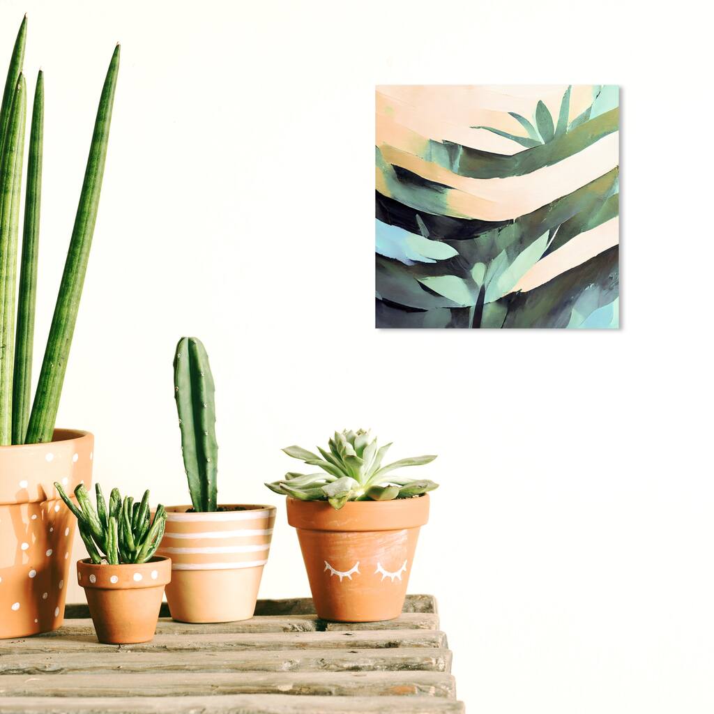 Wynwood Studio Canvas Floral and Botanical Emerald Jungle Fade Green and Light Yellow Tropical Wall Art Canvas Print