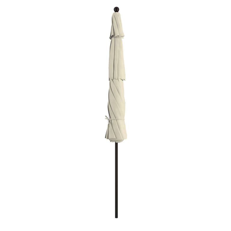 California Umbrella 11' Venture Series Patio Umbrella, Bronze Aluminum Pole Fiberglass Ribs Pulley Lift, Pacifica Pacific Blue