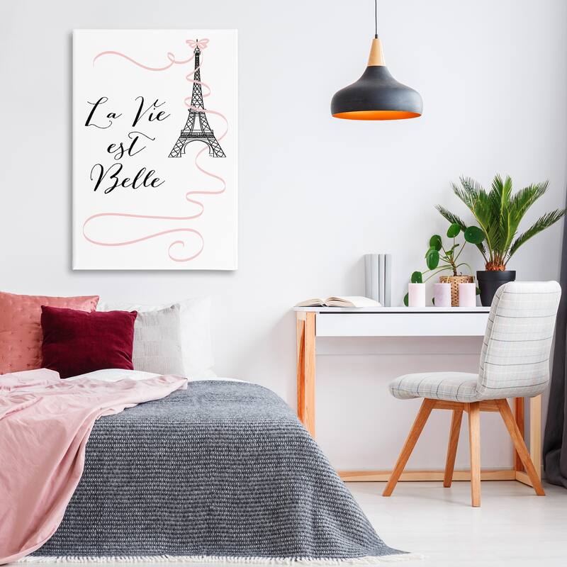Stupell Life Is Beautiful French Phrase Canvas Wall Art Design By Martina Pavlova