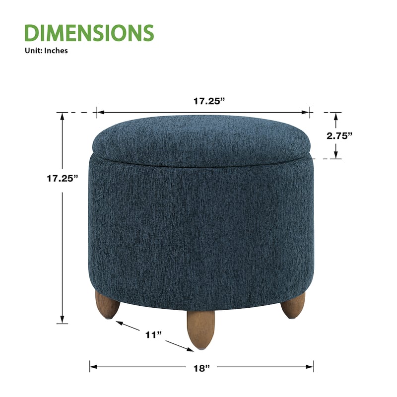 Lyra Storage Ottoman with Medium Oak Legs