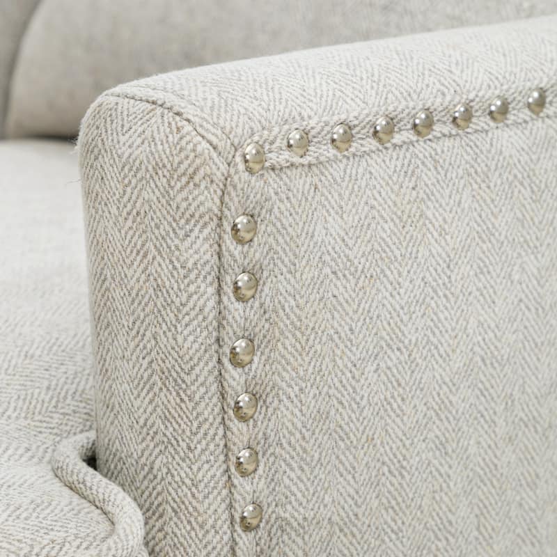 LUE BONA Linen Upholstered Modern Accent Chair Armchair with Pillow for Living Room - 25.6 in.W x 30.7 in.D x 35 in.H