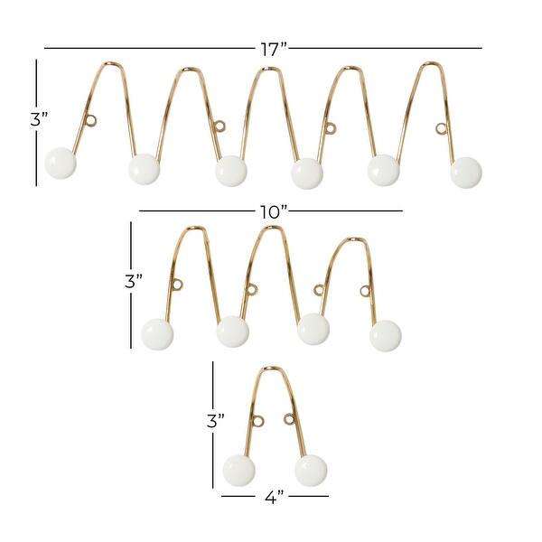 Gold Iron Glam Wall Hook (Set of 3) 17 x 3 x 5 On Sale Bed Bath