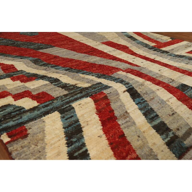 Abstract Moroccan Oriental Area Rug Handmade Wool Carpet - 7'3" x 9'8" - 7'3" x 9'8" - Multi-Color