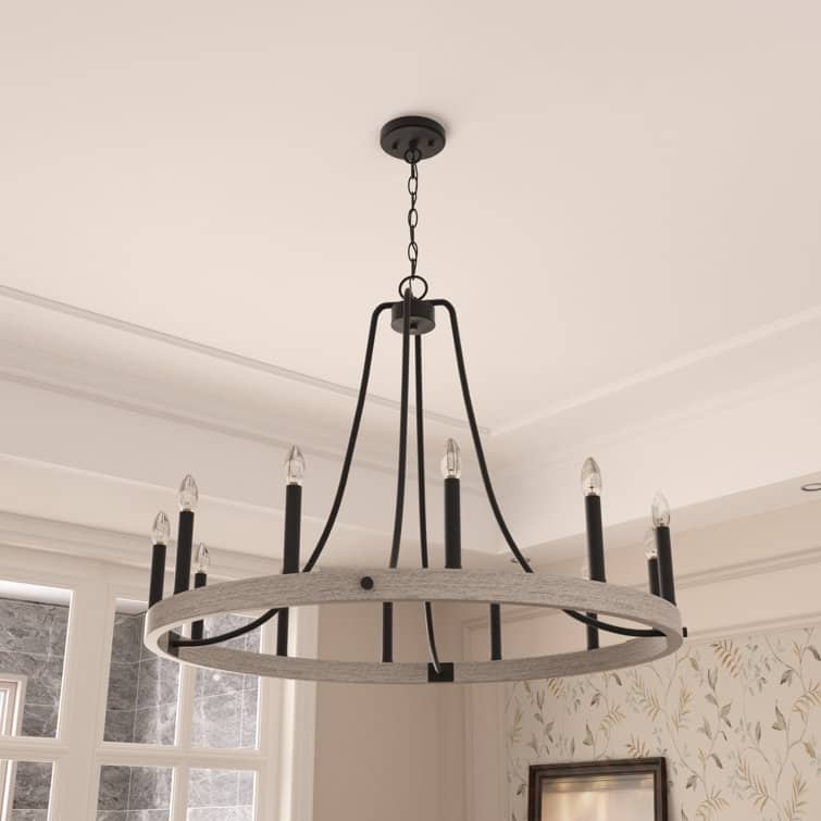 Acroma 12-light Acroma 12-light 34In Farmhouse Modern Wagon Wheel Chandelier - N/A