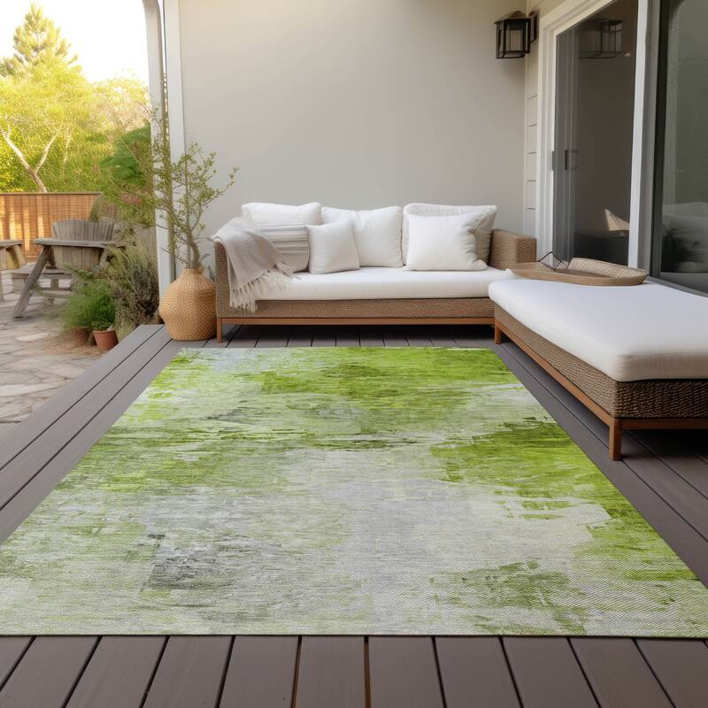 Machine Washable Indoor/ Outdoor Chantille Abstract Ombre Rug