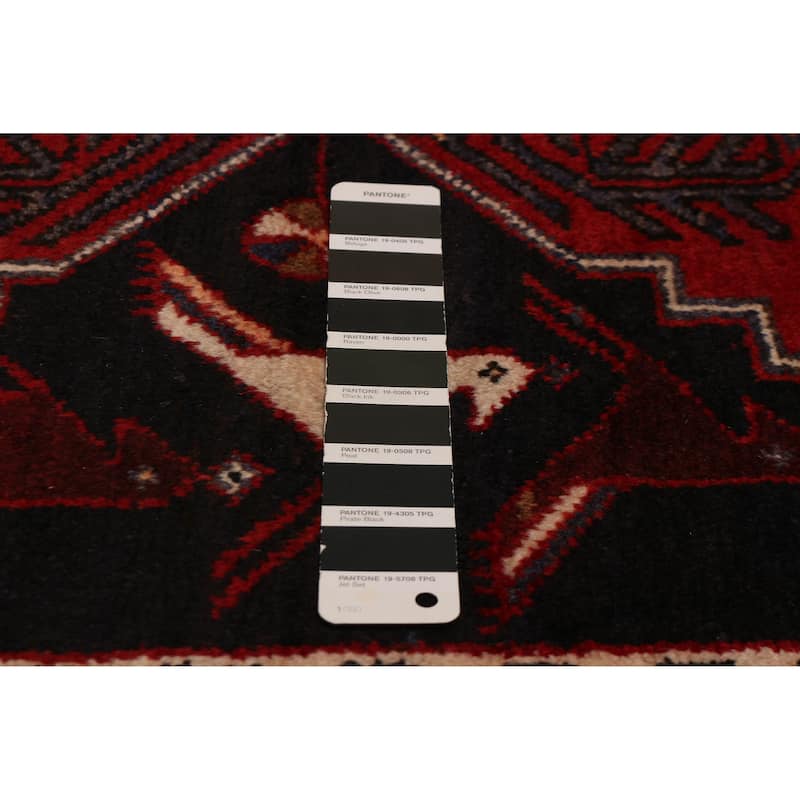 ECARPETGALLERY Hand-knotted Anadol Black, Red Wool Rug - 3'4 x 9'7