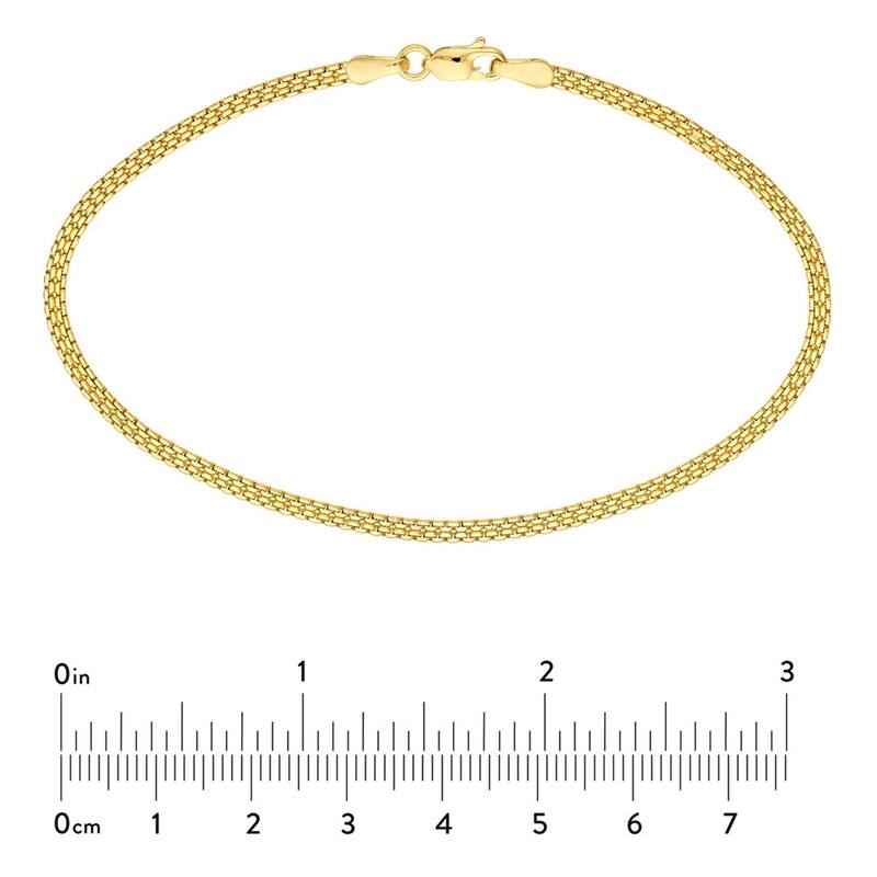 Marquee Jewels 14K Solid Yellow Gold Double Curb Box Bismark Bracelet