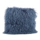 preview thumbnail 23 of 25, Wool Mongolian Lamb Fur Decorative Throw Pillow 16 X 16 - Blue Grey