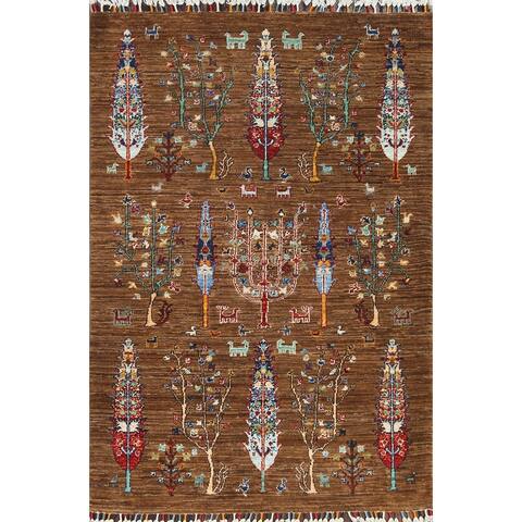 Tribal Kazak Oriental Home Decor Area Rug Hand-knotted Wool Carpet - 3'4" x 4'7"