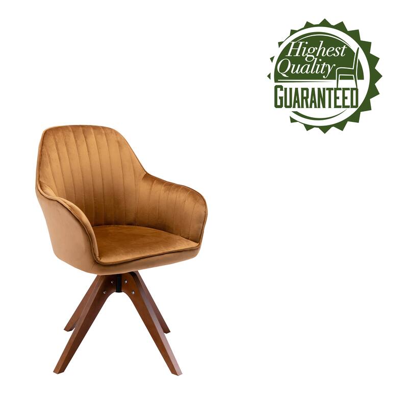 Porthos Home Oana Velvet/ Beechwood Swivel Dining Chair