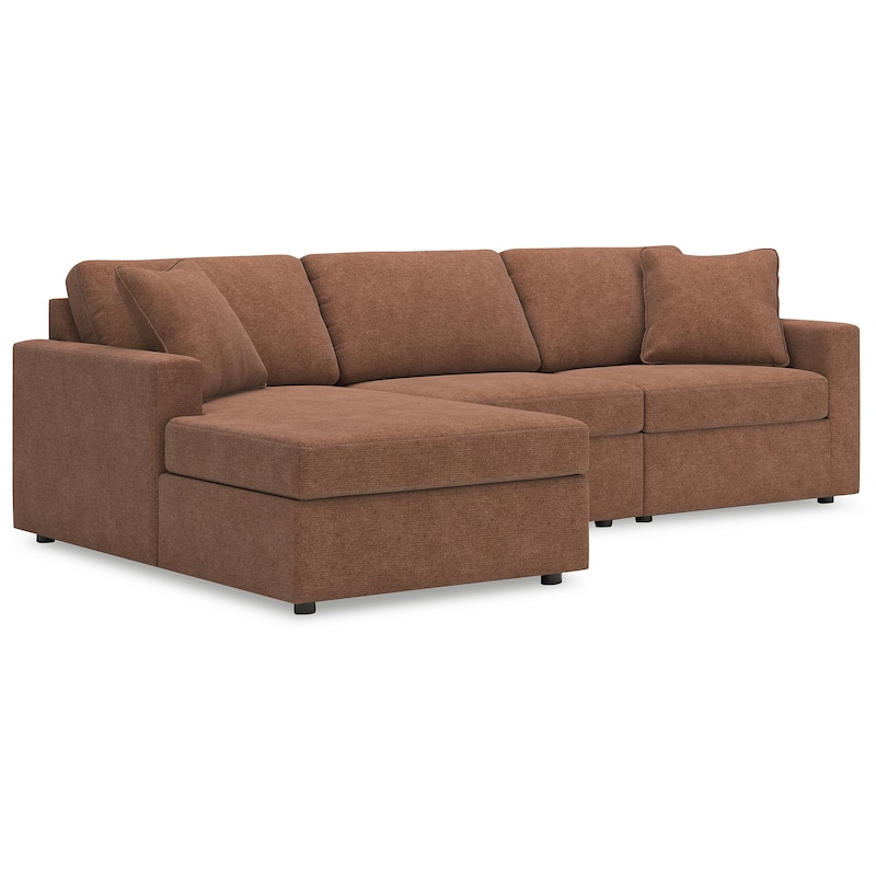 Signature Design by Ashley Modmax Orange 3-Piece Sectional with Chaise - 109" W x 68" D x 36" H - Left Facing