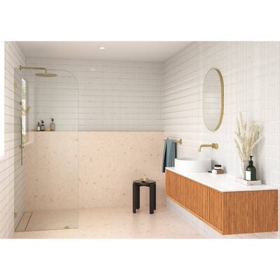 Glass Warehouse 34" x 78" Frameless Shower Door - Single Fixed Panel Radius