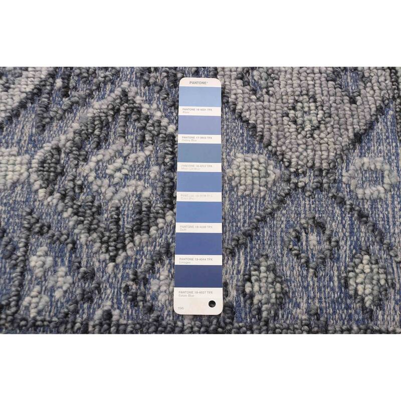 ECARPETGALLERY Hand-knotted Tangier Slate Blue Wool Rug - 5'4 x 7'6