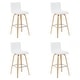preview thumbnail 96 of 120, Skara Swivel Bar Stool, Upholstered Bar Height Chair with Bentwood Frame Set of 4 - White Faux Leather & Oak