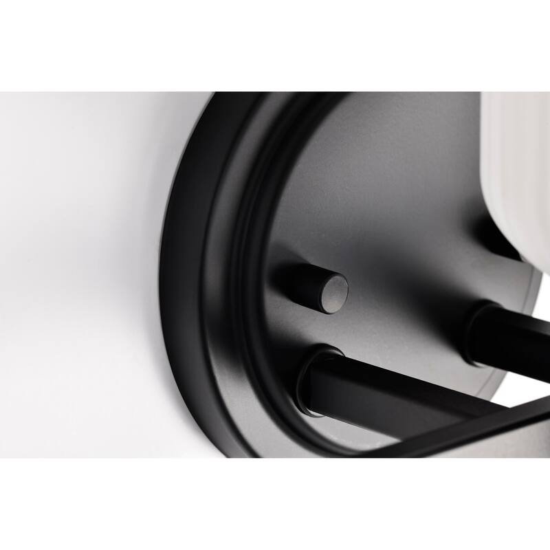 Solara 3 Light Vanity Matte Black Finish Frosted Ribbed Glass - Matte Black