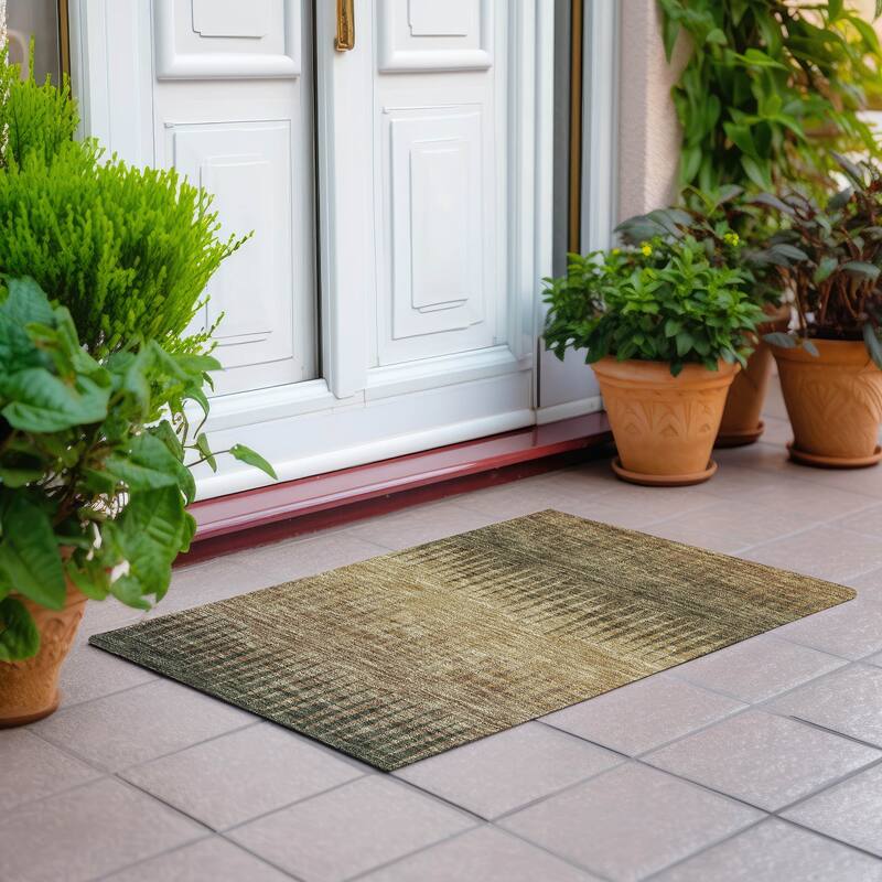 Machine Washable Indoor/ Outdoor Chantille Contemporary Ombre Rug - Brown - 1'8" x 2'6"