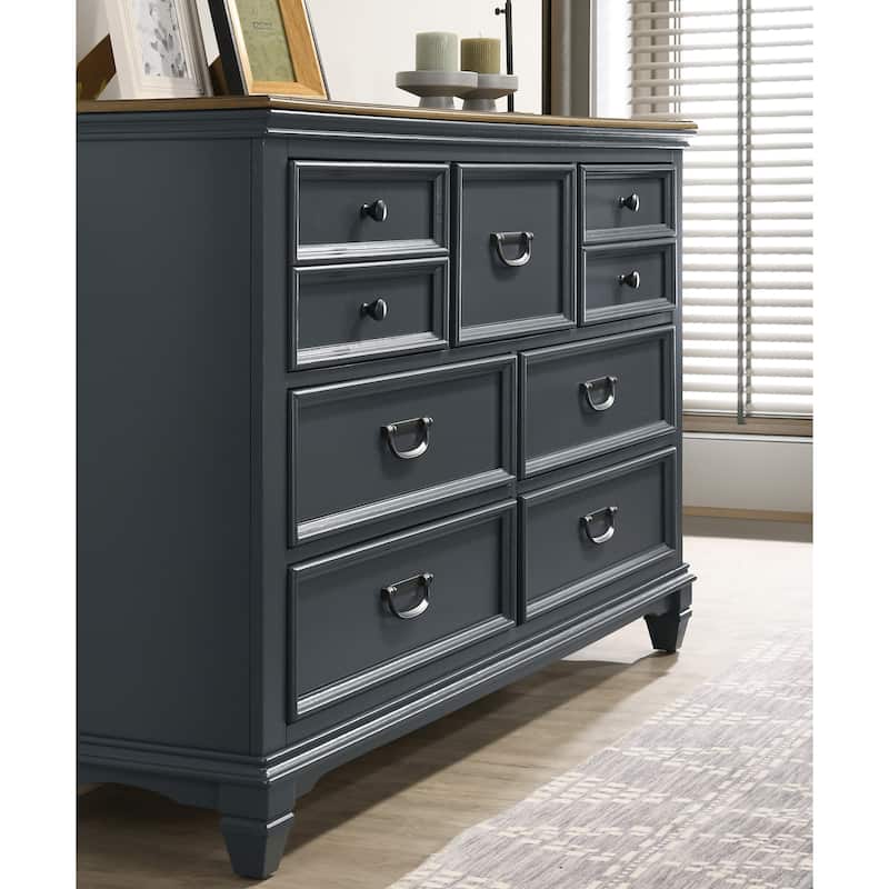 Roundhill Furniture Clelane Wood Bedroom Set with Bed, Dresser, Mirror, and Nightstand