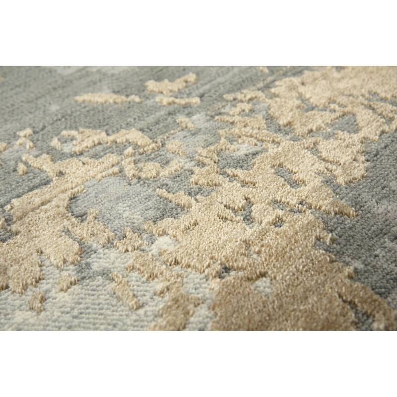 Alora Decor Radiant Neutral Abstract Hand Carved Wool Blend Area Rug