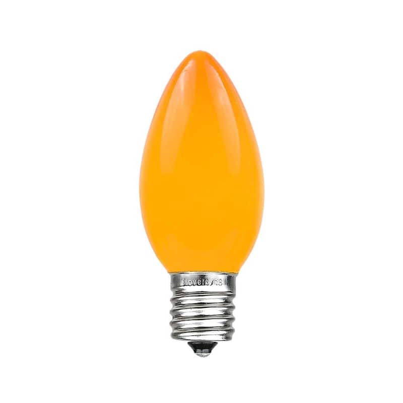 C9 Outdoor Ceramic Christmas Replacement Bulbs, C9/E17 Base - Orange
