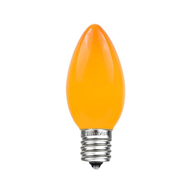 C9 Outdoor Ceramic Christmas Replacement Bulbs, C9/E17 Base - Medium - Orange