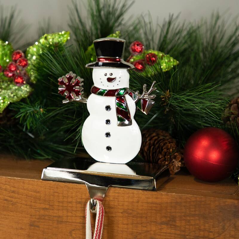 Smiling Snowman Christmas Stocking Holder - 6"