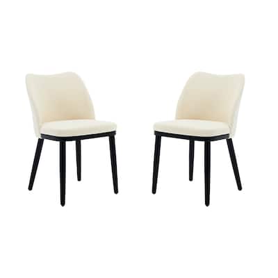 Set of 2 Velvet Upholstered Dining Chairs, Modern Side Chairs with Padded Seat & Back