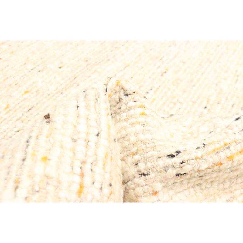 ECARPETGALLERY Braid weave Sienna Beige, Cream Wool Rug - 4'11 x 7'9