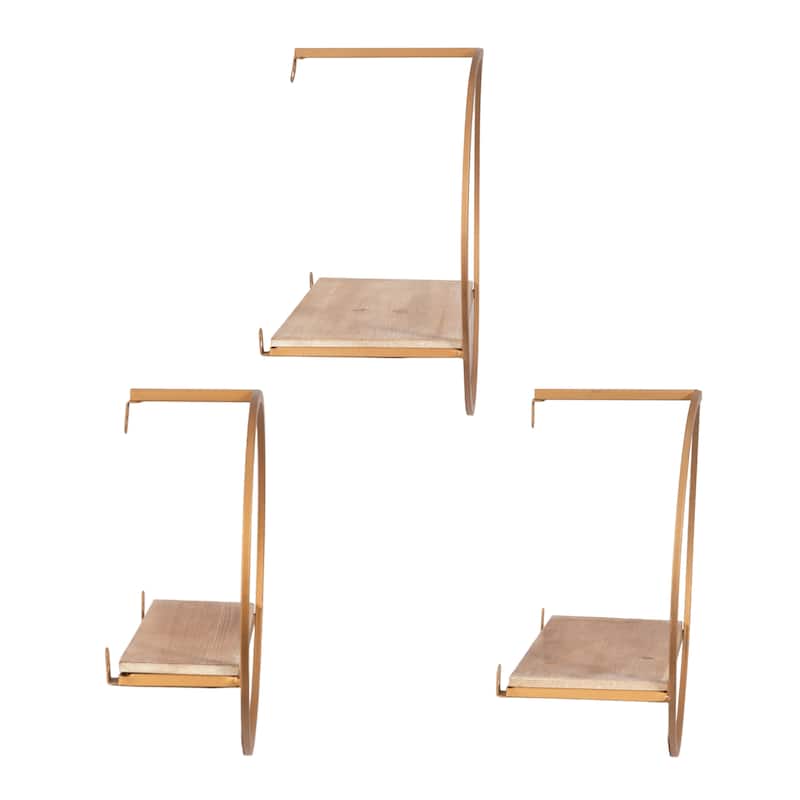 Metal Modern Circular Wall Shelves - Set of 3