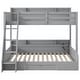 preview thumbnail 21 of 24, Twin over Full Bunk Bed with Storage Shelves, LED Light and a Drawer, Solid Wood Bunk Bedframe with USB Charging Station