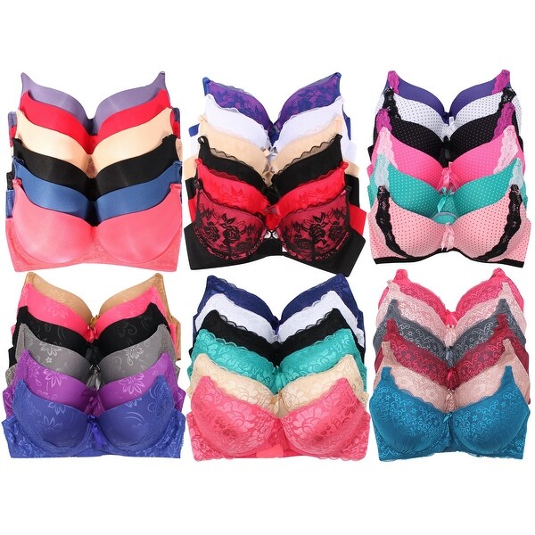 Women's Pack of 6 Mystery Bras (Sizes 30A to 44DD). Opens flyout.