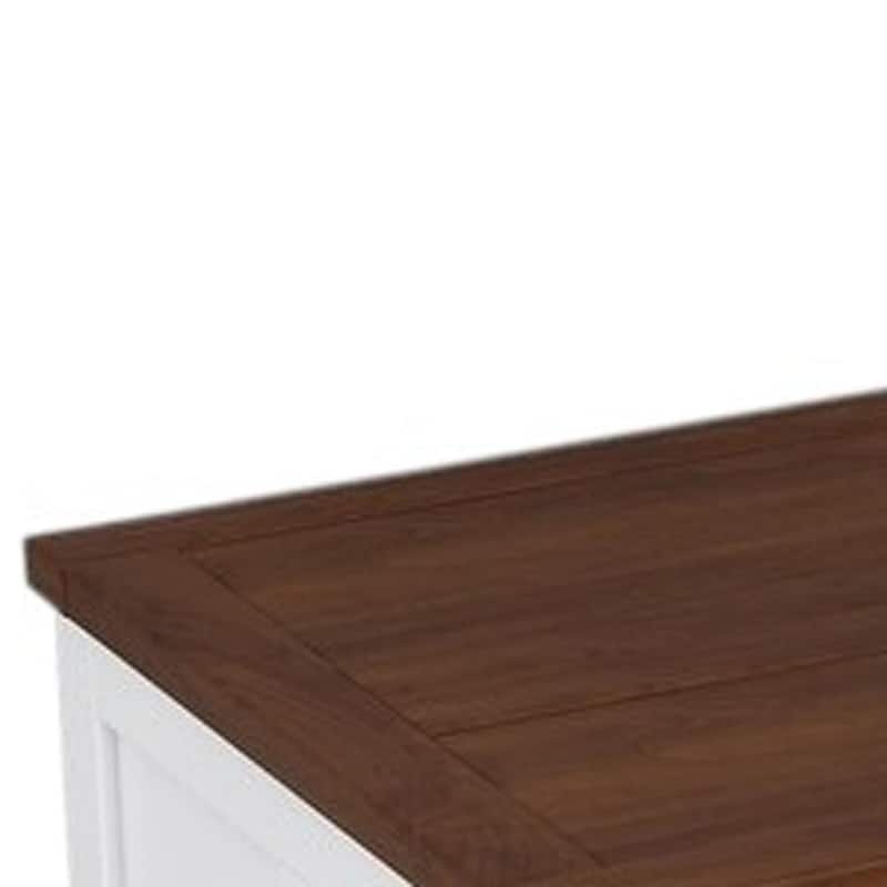 HomeRoots White Wood Full Murphy Bed With USB And Drawer