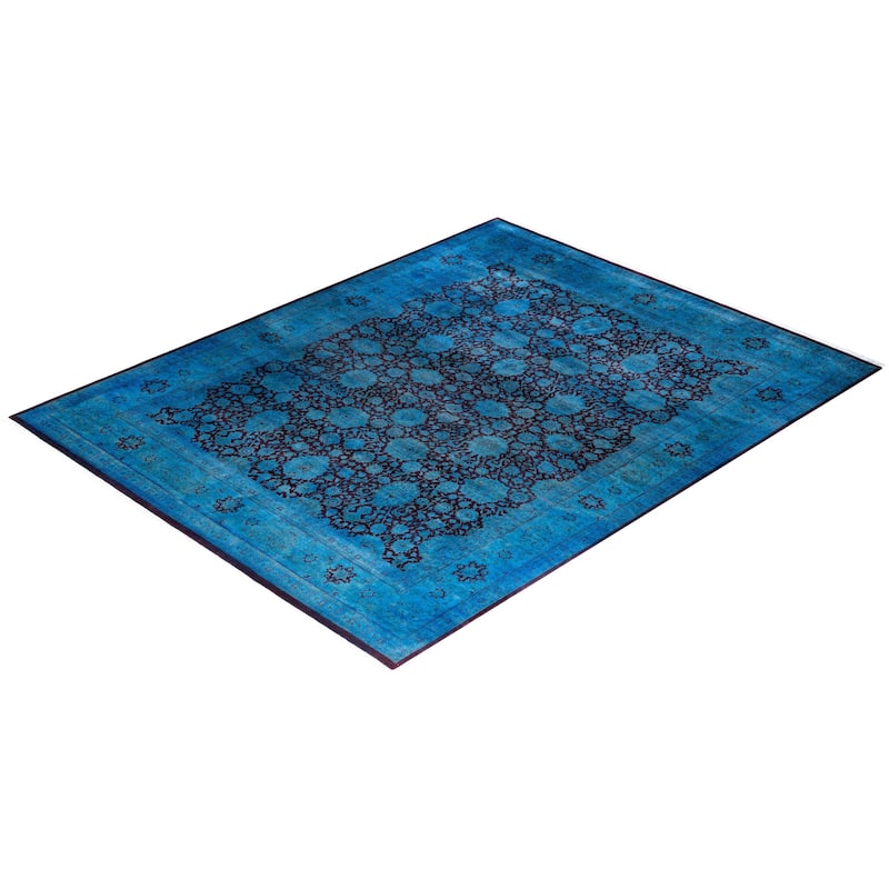 Fine Vibrance One-of-a-Kind Hand-Knotted Area Rug - Blue, 8' 4" x 10' 5" - 8' 4" x 10' 5"