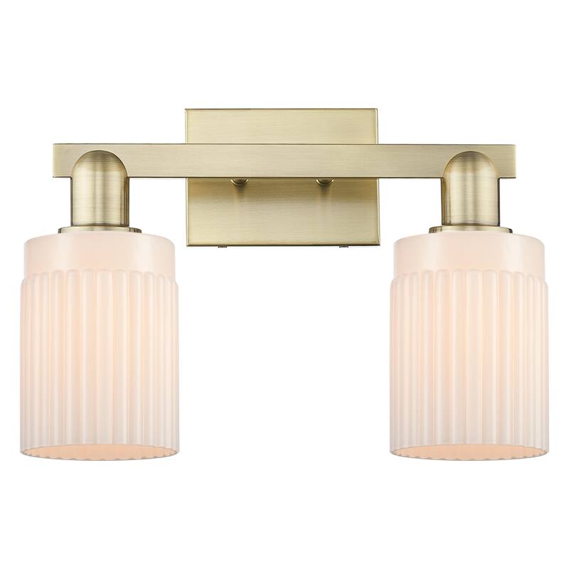 Innovations Lighting Endless Possibilities Arcadia - Hadley - 2 Light 16" Bath Vanity Light - Antique Brass/Matte White