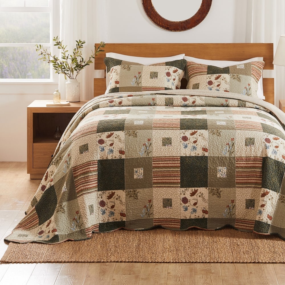 Greenland Home Fashions Sedona 100 Percent Cotton Quilt Set