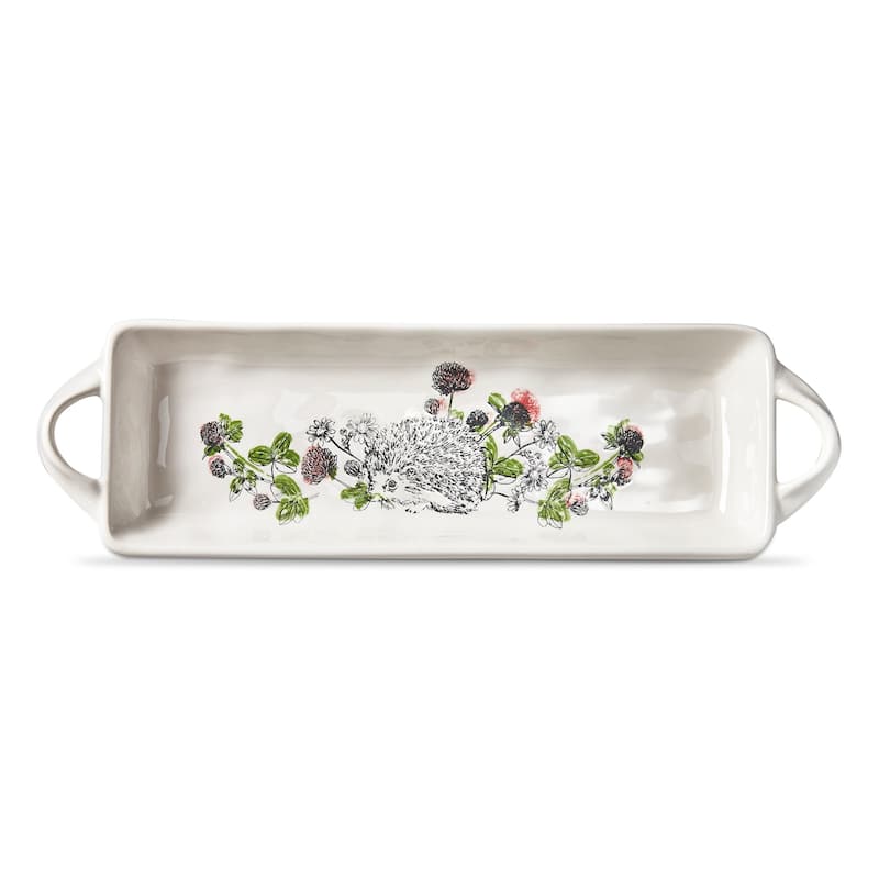 Hedgehog Ceramic Serving Platter - Multicolor, Dishwasher Safe, 15" L x 4.25" W x 2" H - Perfect for Everyday Use
