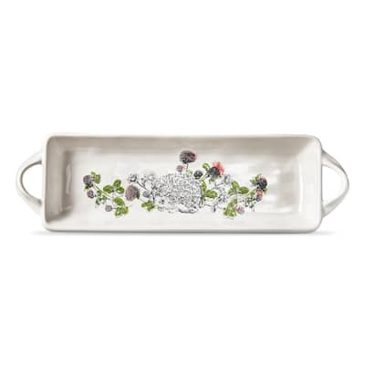 Hedgehog Ceramic Serving Platter - Multicolor, Dishwasher Safe, 15" L x 4.25" W x 2" H - Perfect for Everyday Use