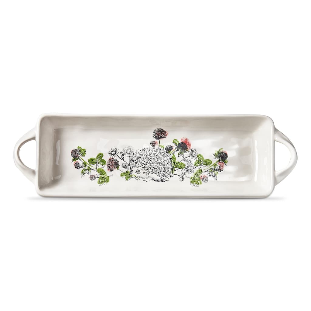 Hedgehog Ceramic Serving Platter - Multicolor, Dishwasher Safe, 15" L x 4.25" W x 2" H - Perfect for Everyday Use