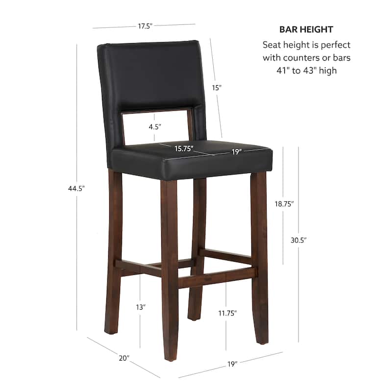 Linon Warren Faux Bar Stool
